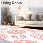Coral Medallion Floral Pattern Rug
