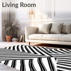 Monochromatic Abstract Stripe Design Rug