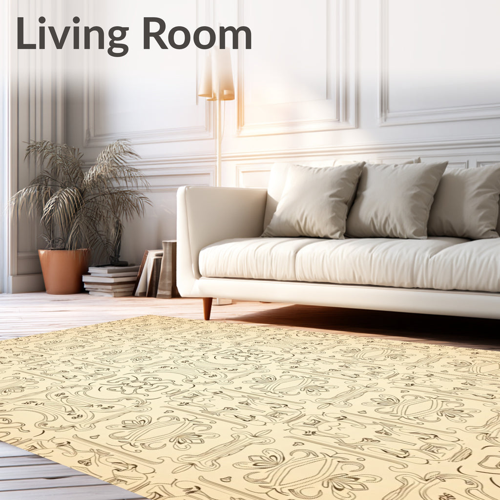 Art Nouveau Floral Scrollwork Pattern Rug