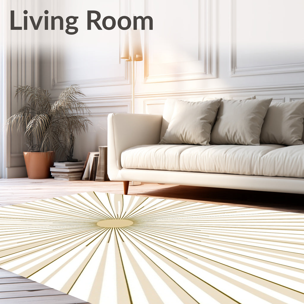 Sunburst Pattern With Golden Rays Rug