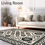 Vintage Floral And Star Pattern Rug