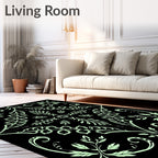 Elaborate Floral Scrollwork Design Rug