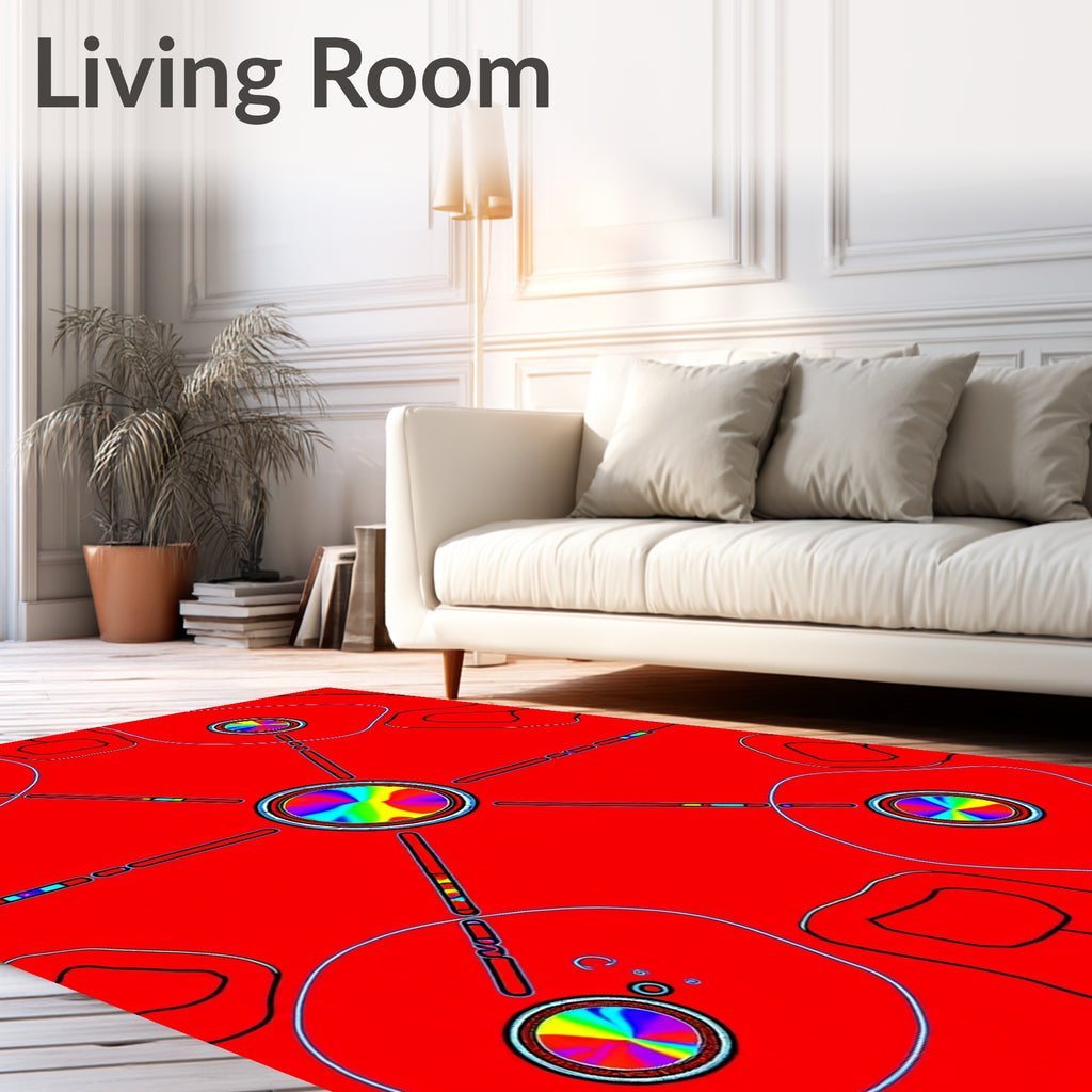 Radiant Circular Rainbow Patterned Rug