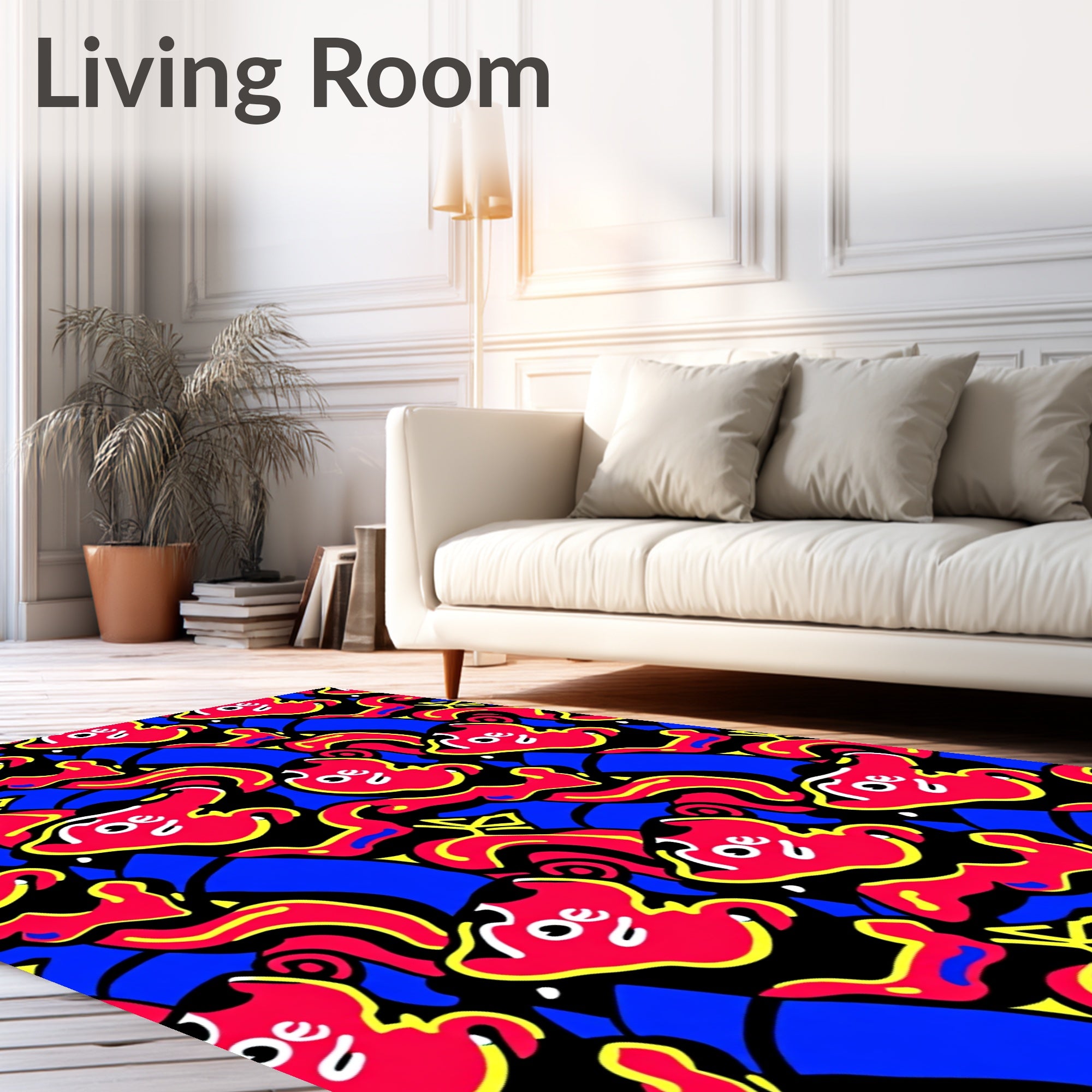 Bold Abstract Faces Pattern Rug