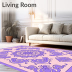 Floral Mandala Inspired Lilac Design Rug