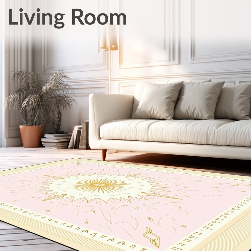 Radiant Sunburst Geometric Pattern Rug