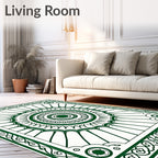 Green Intricate Floral Mandala Pattern Rug