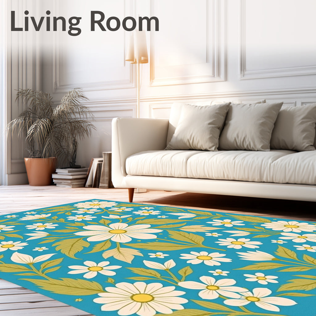 Daisy Floral Pattern Rug