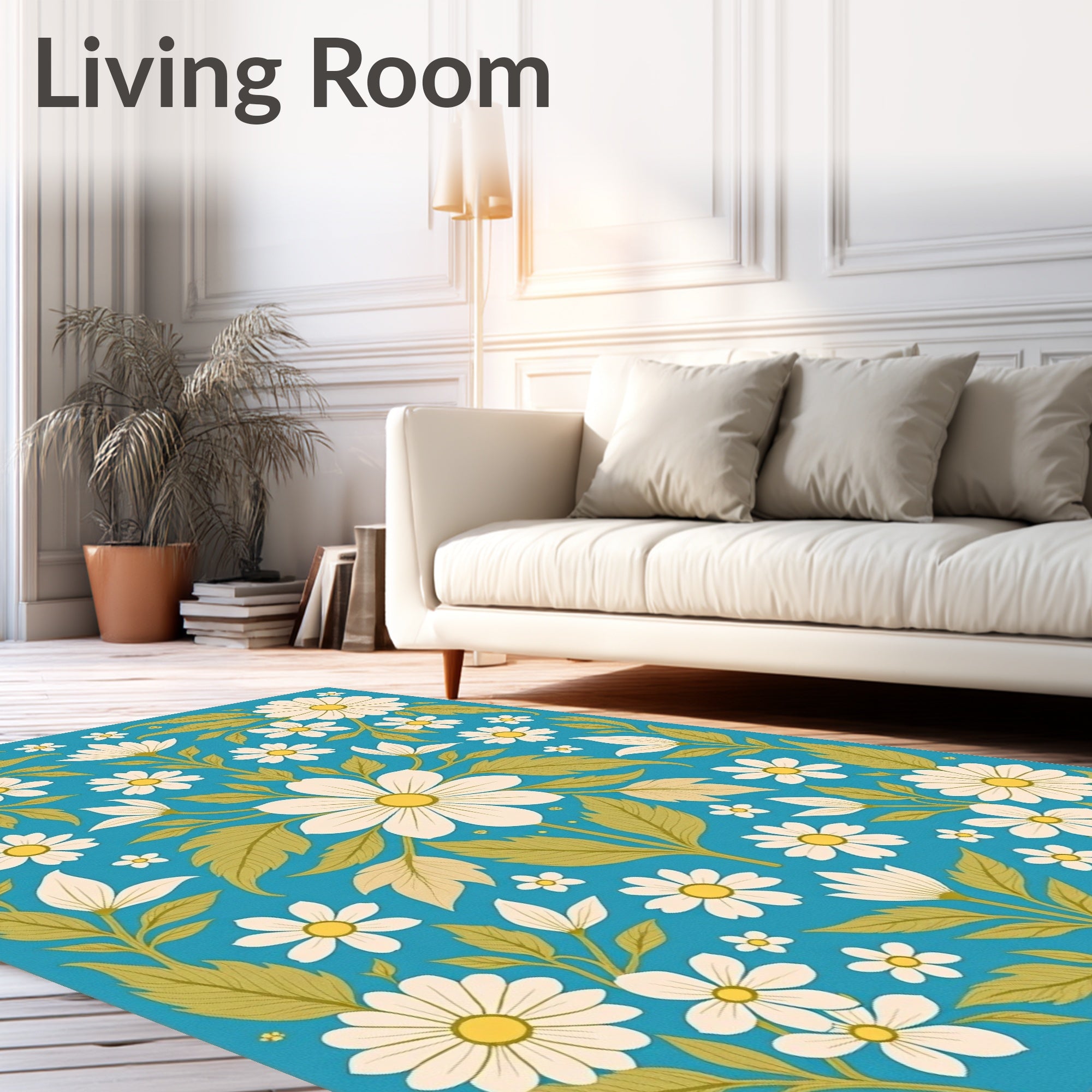 Daisy Floral Pattern Rug