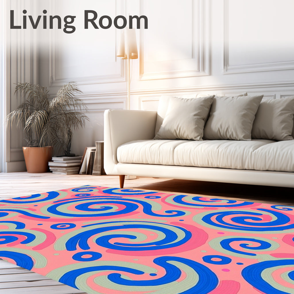 Abstract Swirl Pattern with Fun Accents Rug