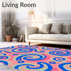 Abstract Swirl Pattern with Fun Accents Rug