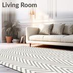 Classic Light Gray Chevron Zigzag Rug