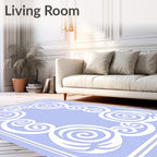 Scrolling Curves Lace Inspired Design Rug