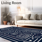 Celestial Geometric Maze Pattern Design Rug