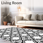 Ornate Scroll Work Lace Pattern Rug
