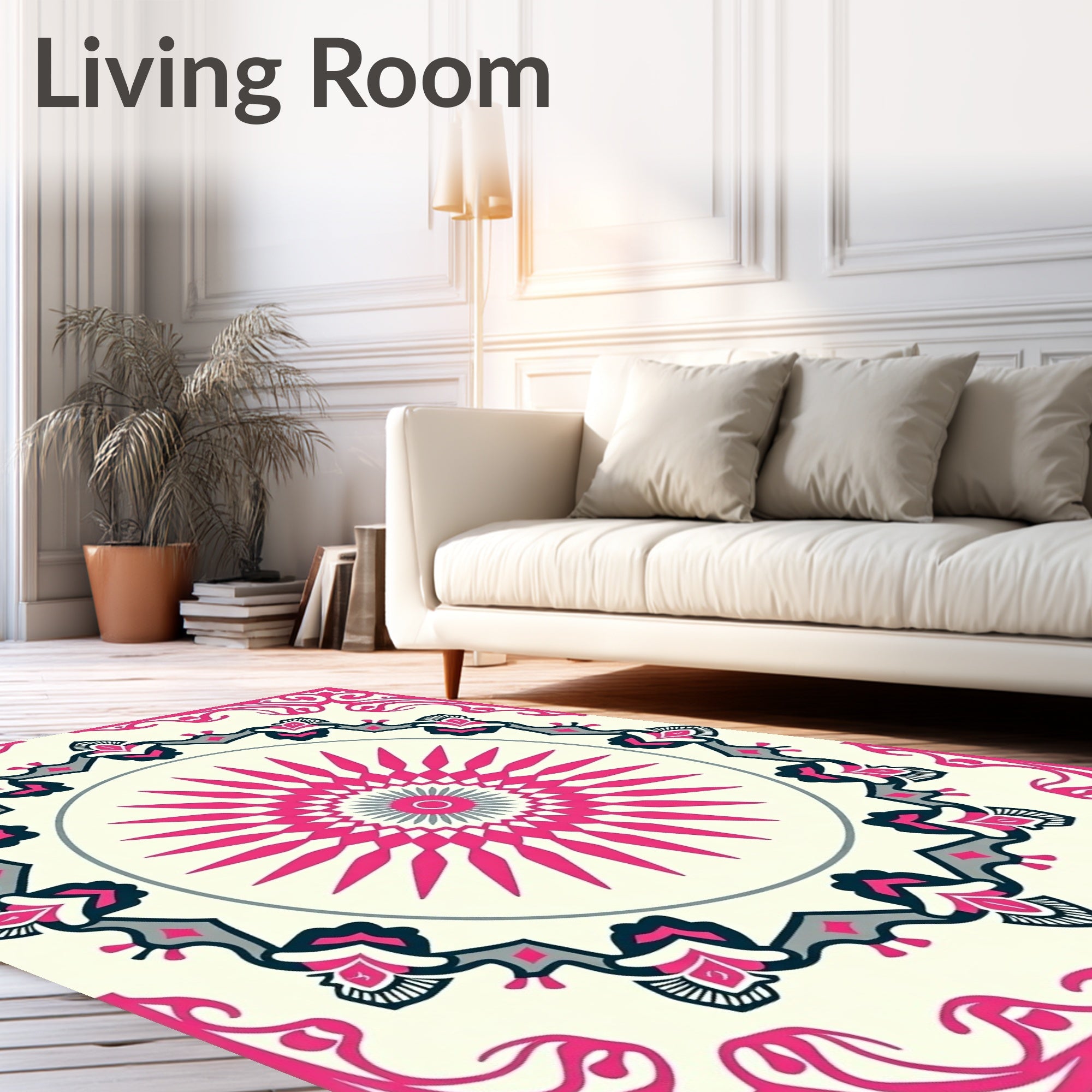 Floral Medallion Graphic Design Rug