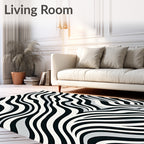 Dynamic Zebra Stripe Pattern Rug