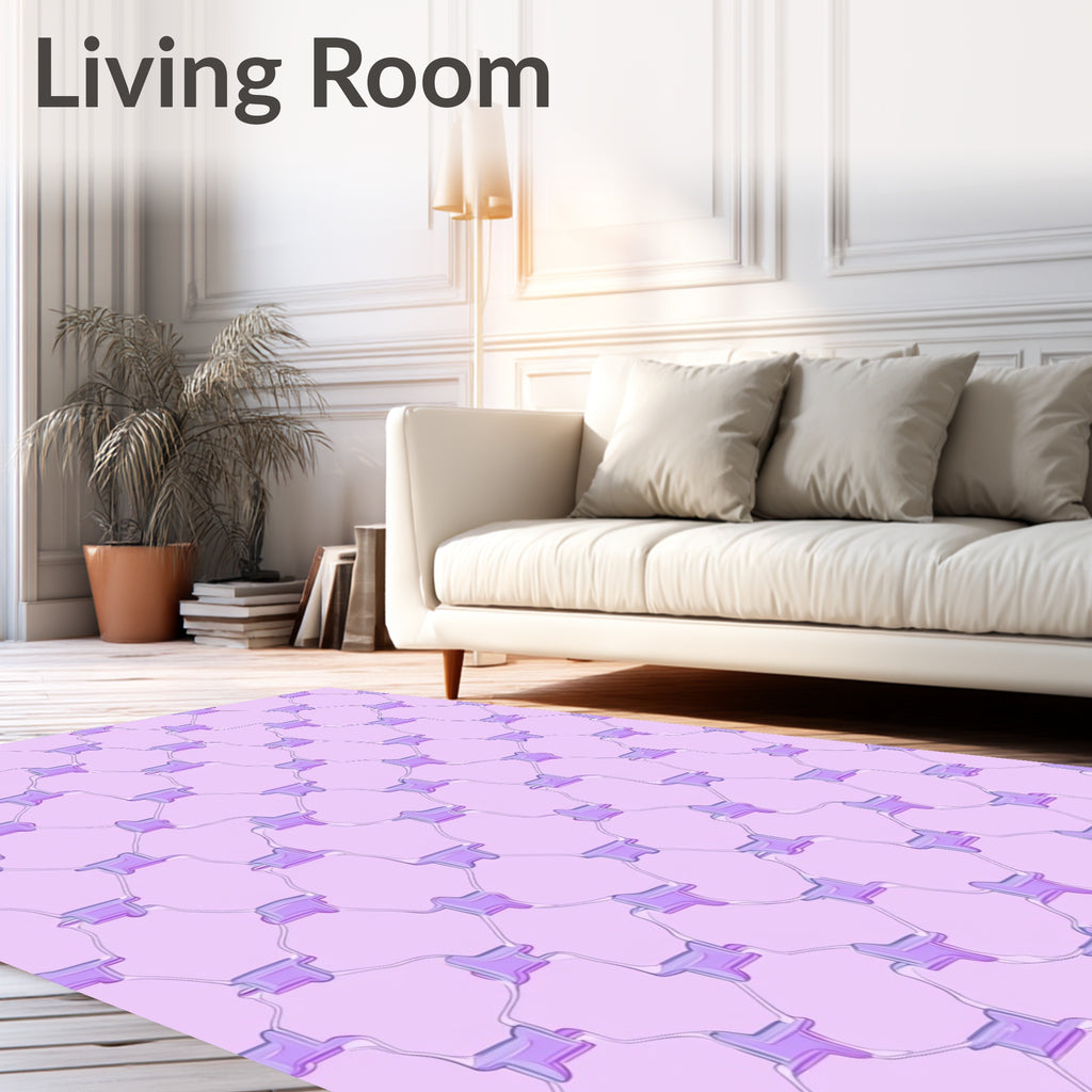 Lavender Lattice Pattern Geometric Design Rug