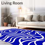 Bold Blue Swirling Lines Rug