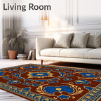 Rich Floral Medallion And Border Design Rug