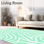 Mint Green Abstract Flow Rug