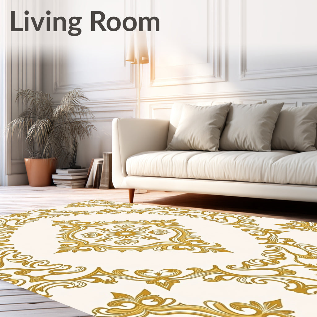 Regal Gold Ornament Pattern Rug