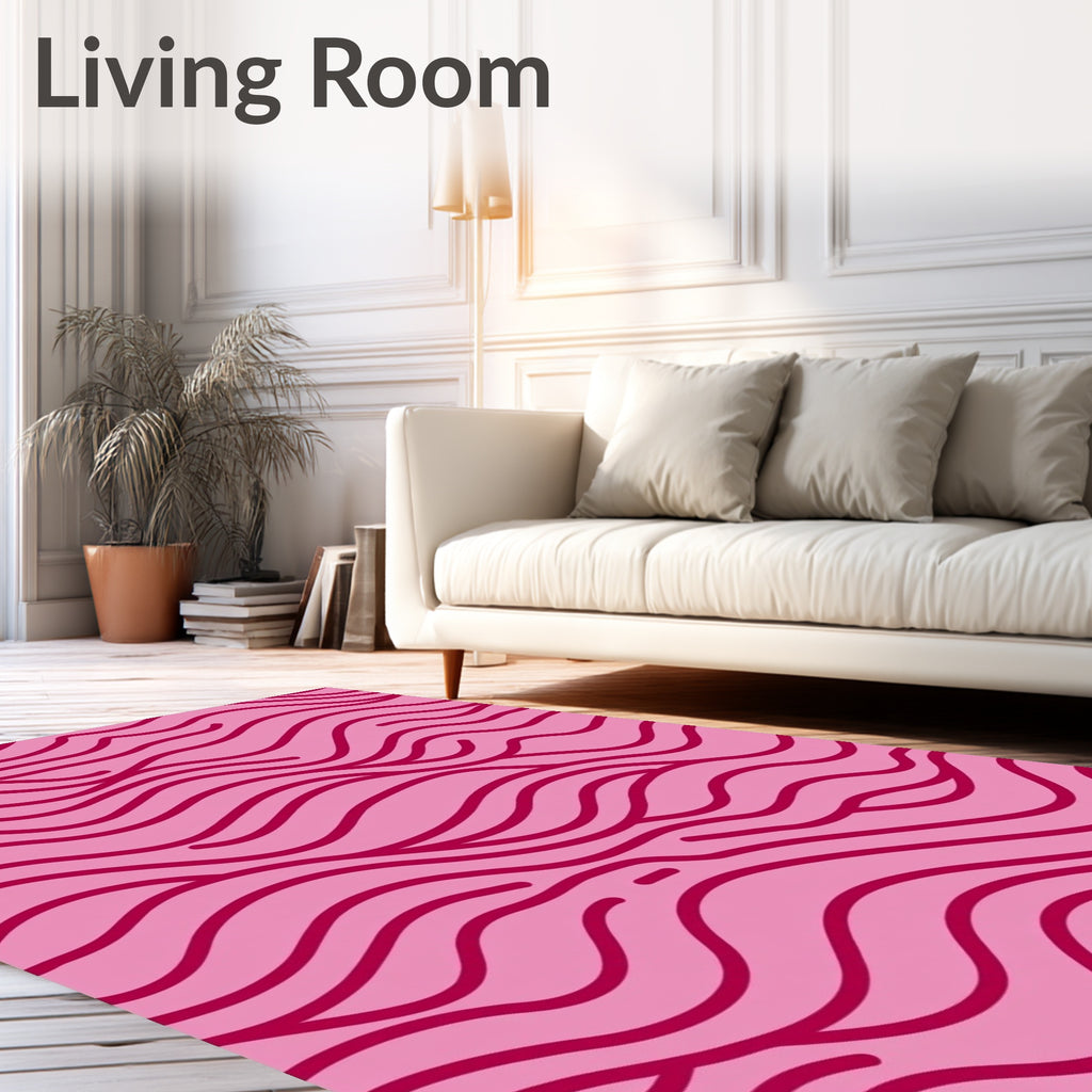 Pink Waves Pattern Rug