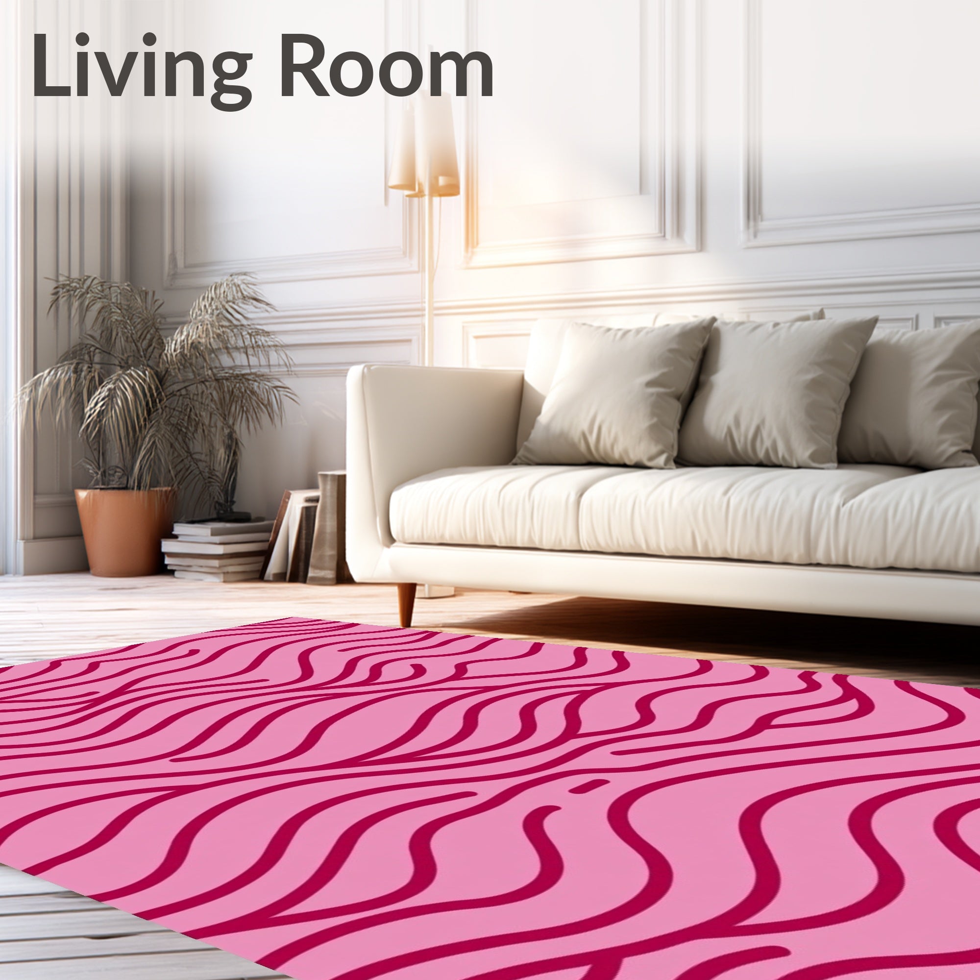 Pink Waves Pattern Rug