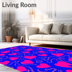 Bold Pink Heart Abstract Design Rug