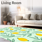 Lemon Branch Leaf Pattern Design Rug