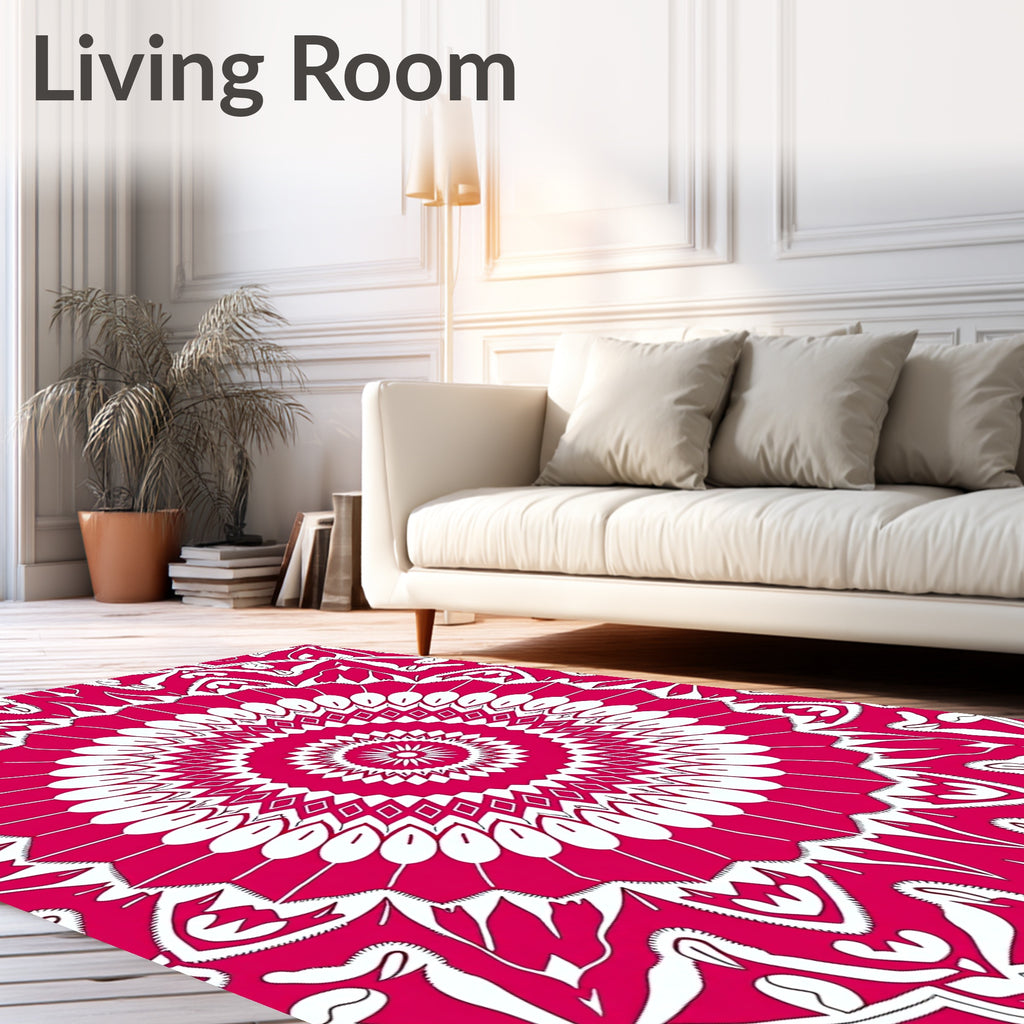 Radiant Fuchsia Mandala Pattern Rug