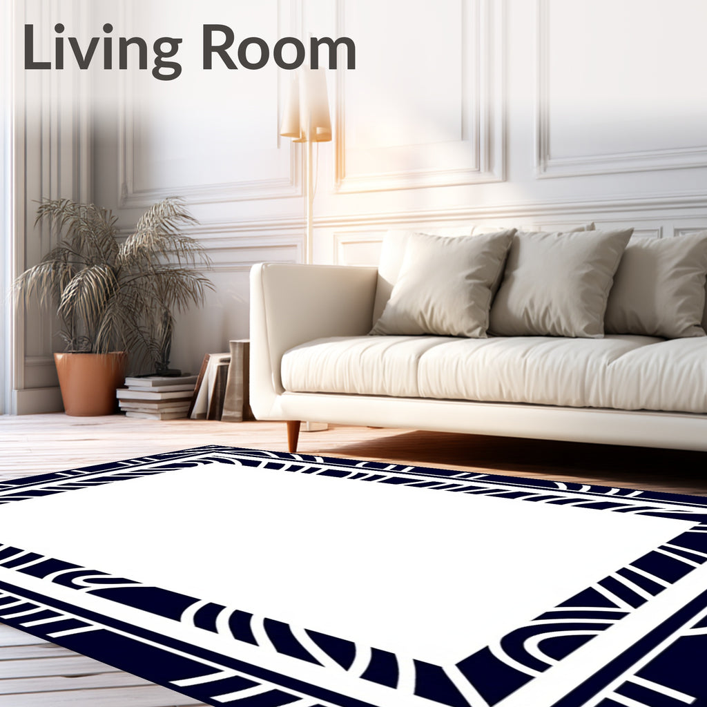 Navajo-Inspired Border Pattern Rug