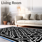 Classic White Arabesque Pattern Rug
