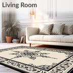 Ornate Star Mandala Border Design Rug