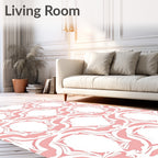 Soft Pink Abstract Art Deco Pattern Rug