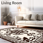 Dark Floral Vine Ornate Pattern Rug