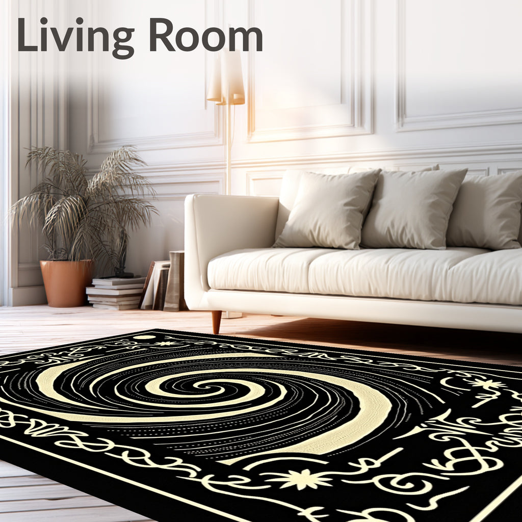 Abstract Swirl Pattern Decorative Rug