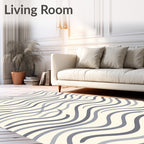 Modern Wavy Gray Stripes Rug