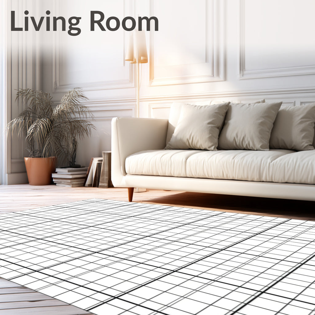 Bold Gridded Modern Design Rug