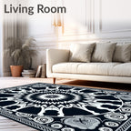 Bold Abstract Starburst Mandala Rug