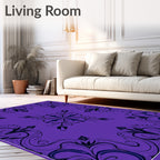 Bold Floral Symmetry Purple Rug