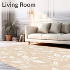 Delicate Branches And Leaves Pattern Rug