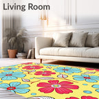 Vibrant Floral Pattern In Yellow Rug