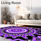 Abstract Violet Mandala Pattern Rug