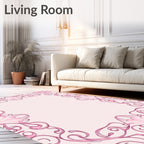 Pink Art Nouveau Flourishes Rug
