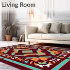 Modern Geometric Tribal Pattern Rug