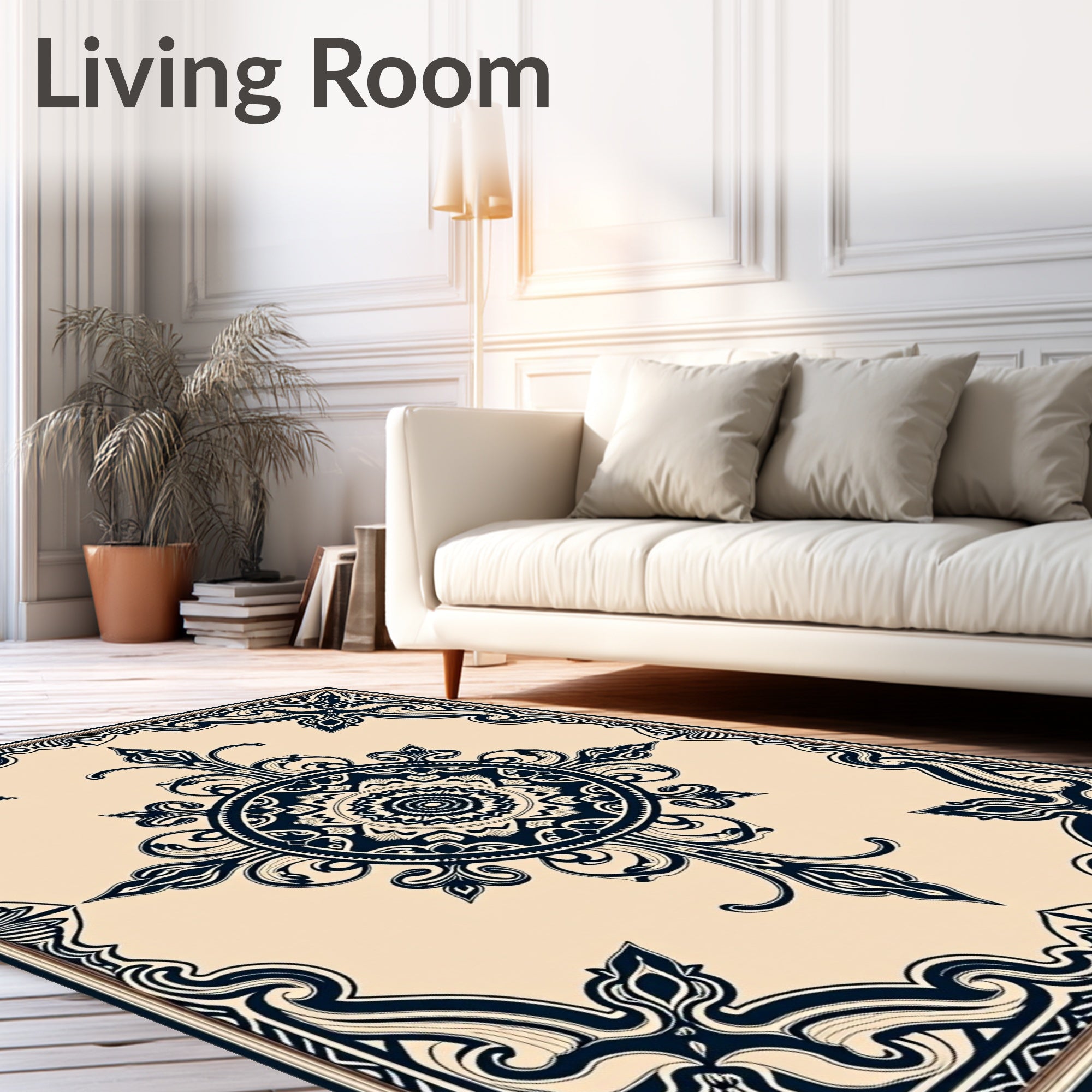 Ornate Mandala Floral Pattern Rug