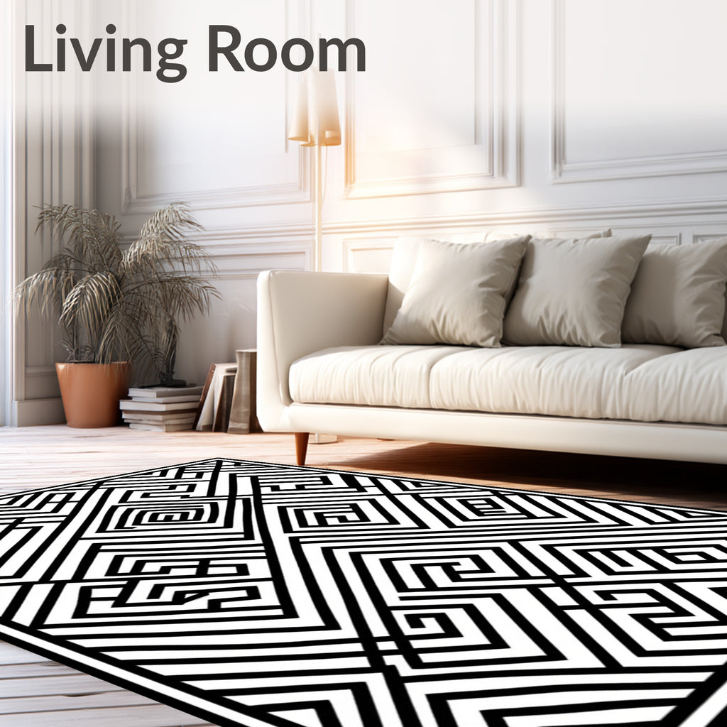 Geometric Maze Pattern Rug