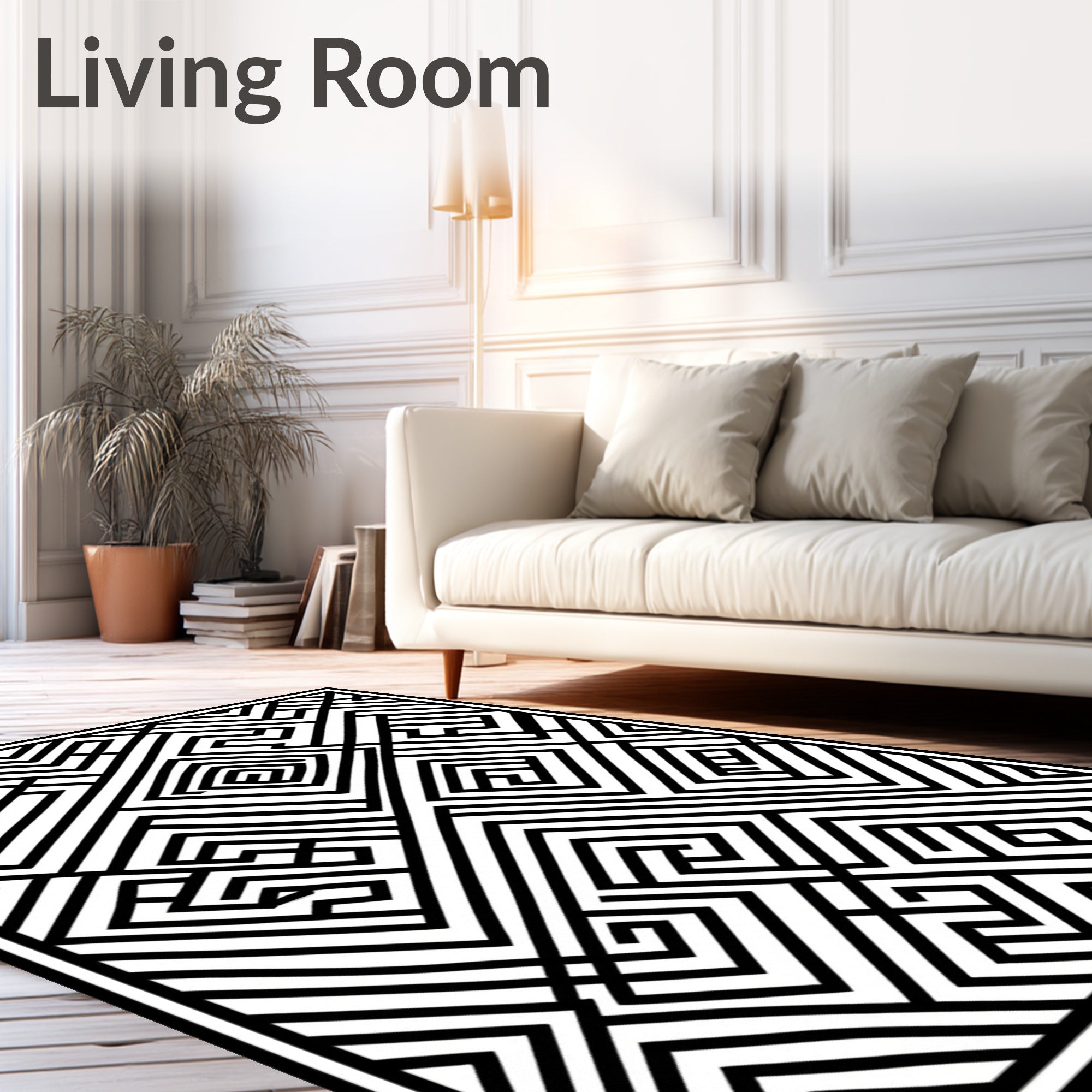 Geometric Maze Pattern Rug