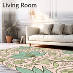 Botanical Floral Scrolls Pattern Rug